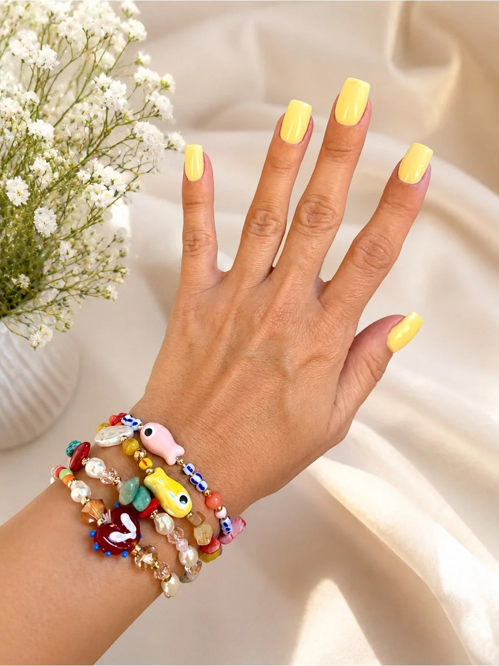 Anthropologie Multicolor Beaded Stack Bracelet Set